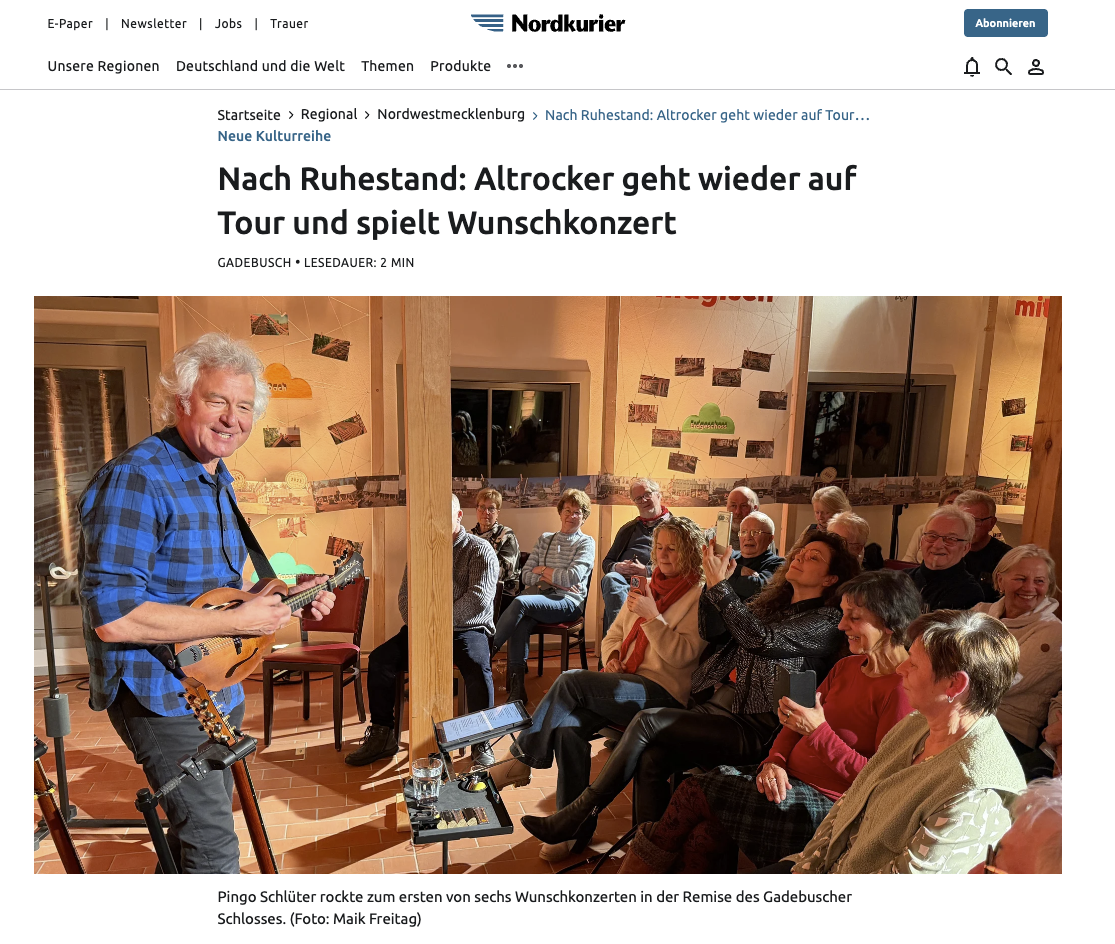 Nach Ruhestand: Altrocker geht wieder auf Tour und spielt Wunschkonzert