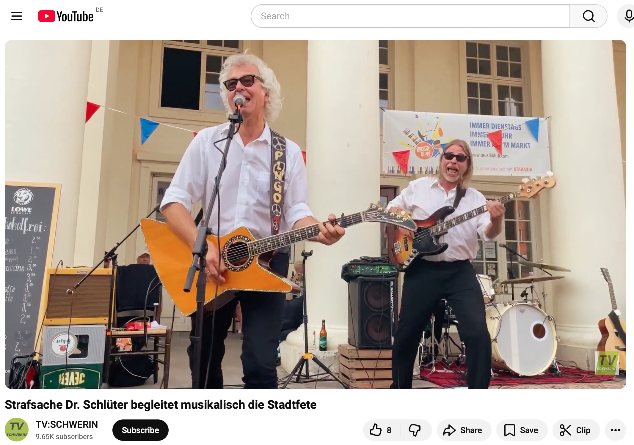 Video: Strafsache Dr. Schlüter begleitet musikalisch die Stadtfete