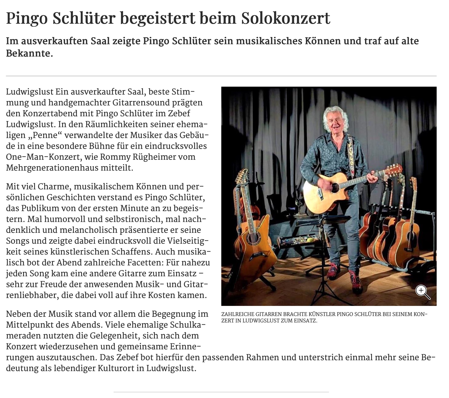 Pingo Schlüter begeistert beim Solokonzert